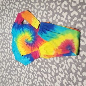 Tyedye long underwear style pajama set kids 10/12